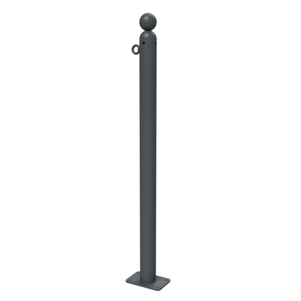 Ornamental bollard | Series 466B | � 60 mm | stationary, to be fixed by plugswith base plate 100 x 150 mm | without lock | with 1 eyelet